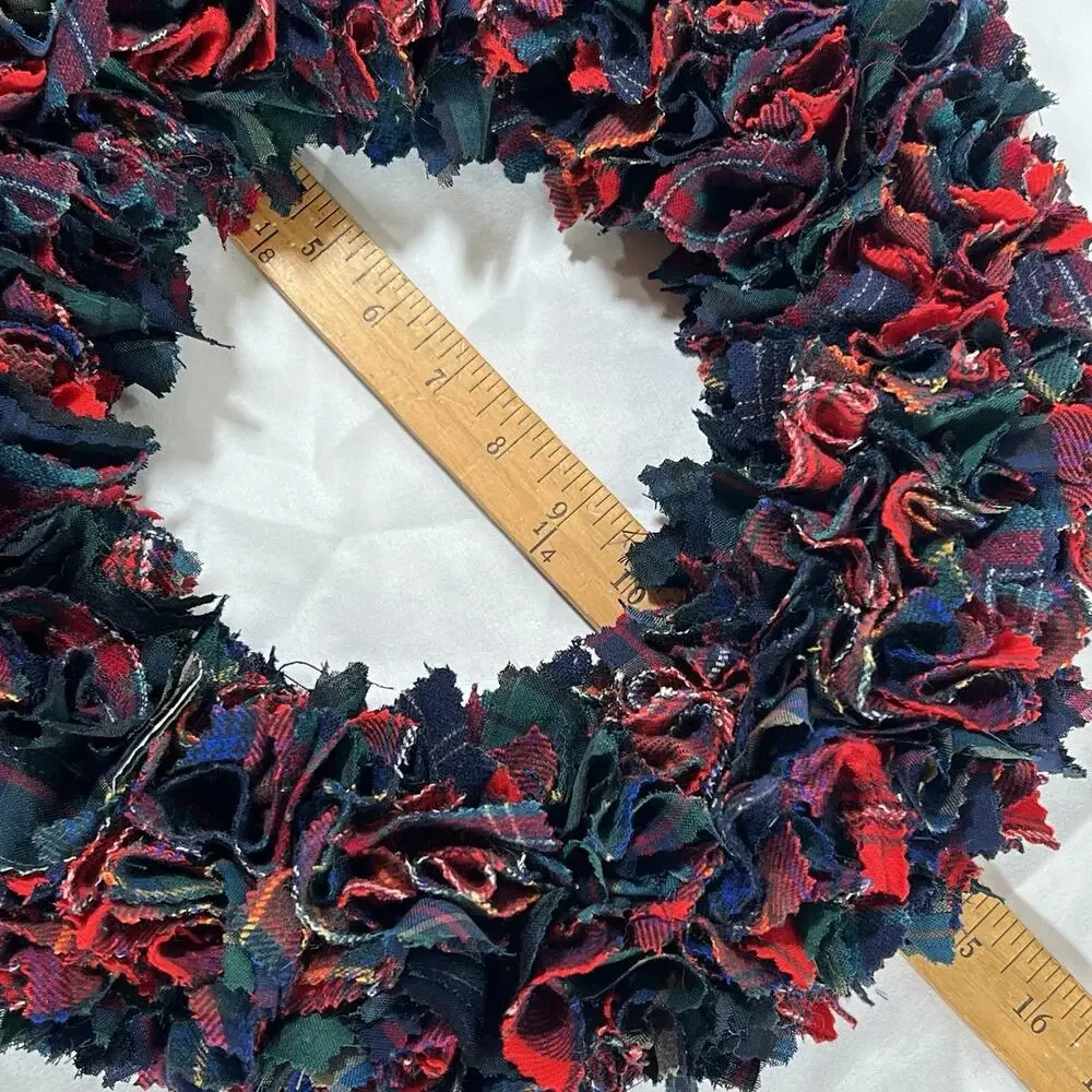 Vintage Pendleton 100% Wool Shirt Skirt made into Christmas Wreath Plaid Tartan
